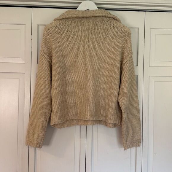Universal Thread cream waffle knit quartet zip sweater M - Picture 6 of 9